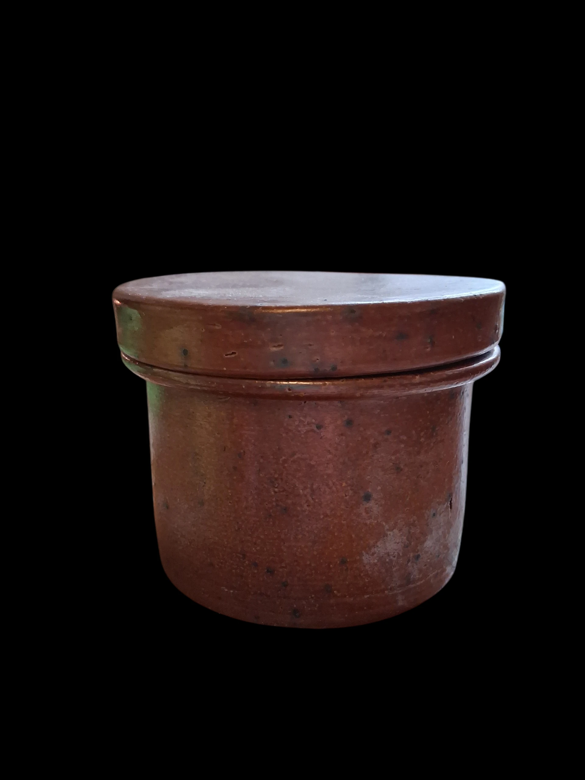 Autentne Höganäs stiilis Rootsi kivikeraamika savipurk, 8cm – Feng shui Maa-element - Image 2